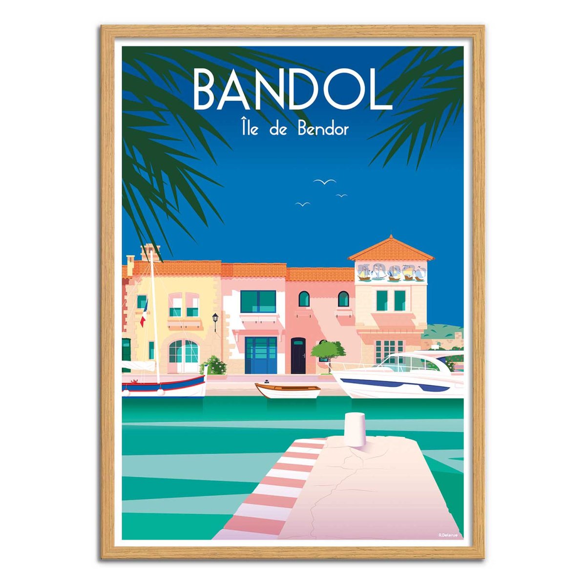 Affiche d'art - Bandol - Raphael Delerue bleu, WALL EDITIONS