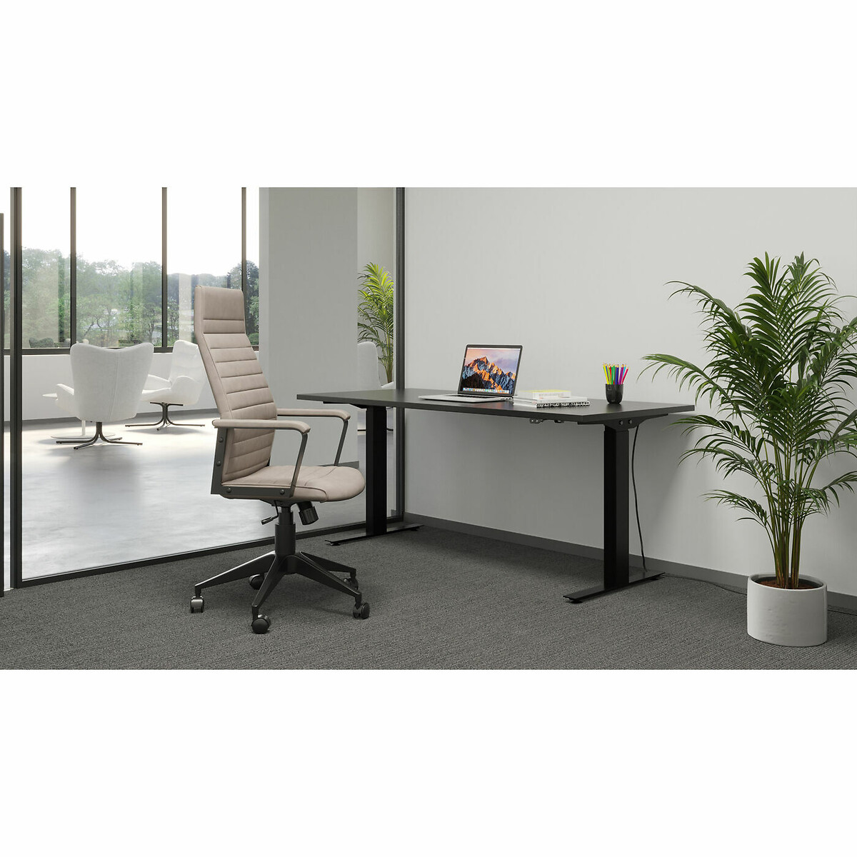 Bürodrehstuhl Labora High Pebble braun, KARE DESIGN