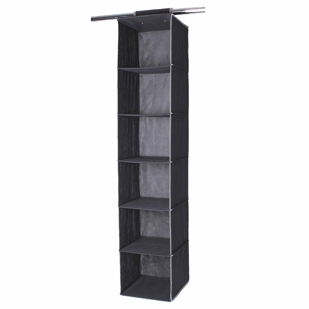 Rack en tissu pour pull avec 6 cases gris anthracite, CALICOSY