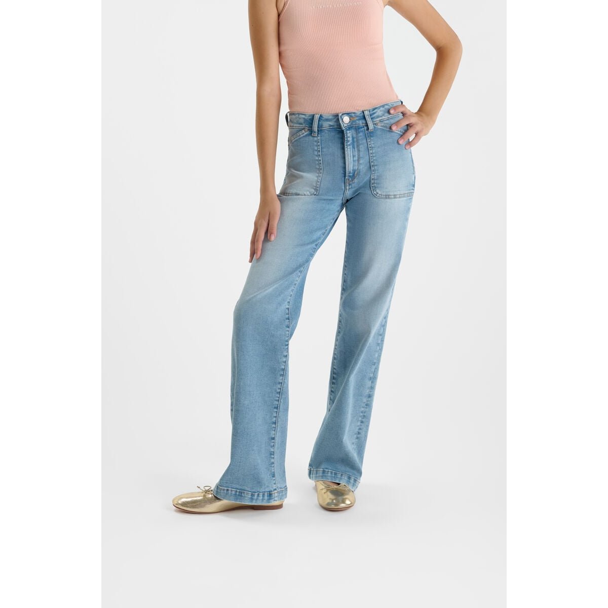 Jeans flare, longueur 34 blue, LE TEMPS DES CERISES