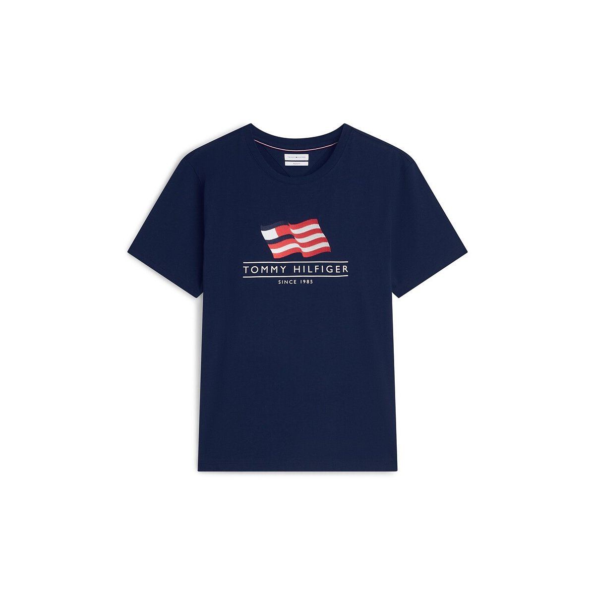 T-shirt de manga curta com bandeira AMERICANA marinho, TOMMY HILFIGER