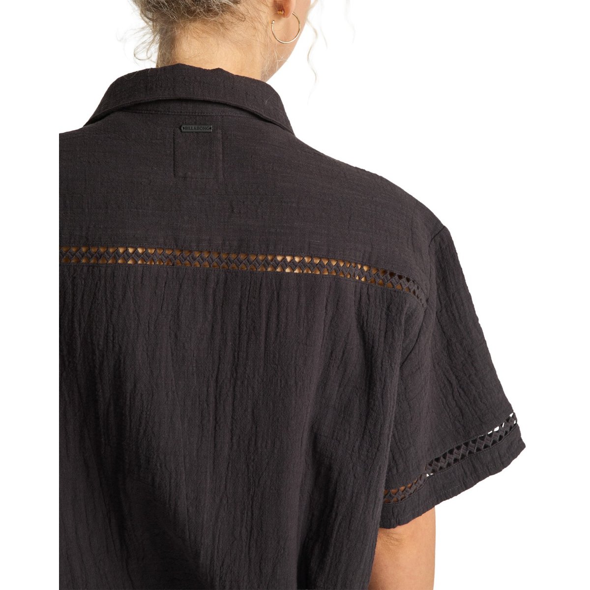Chemise manches courtes SUMMERS END noir black sands, BILLABONG