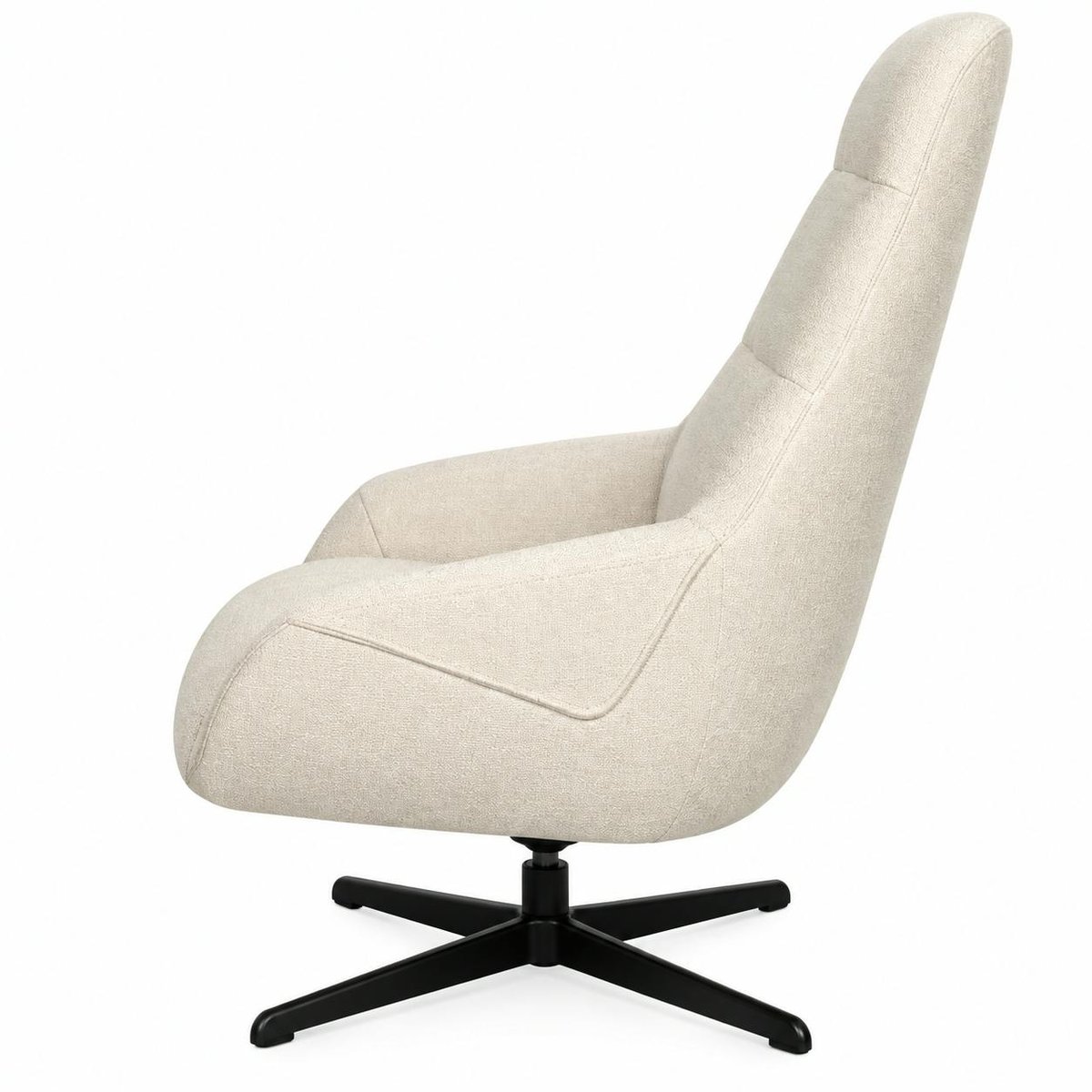 Fauteuil relax pivotant en tissu IENA ecru, PIER IMPORT