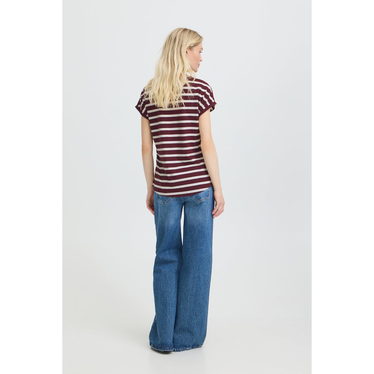 T-shirt rouge fig stripe, B.YOUNG