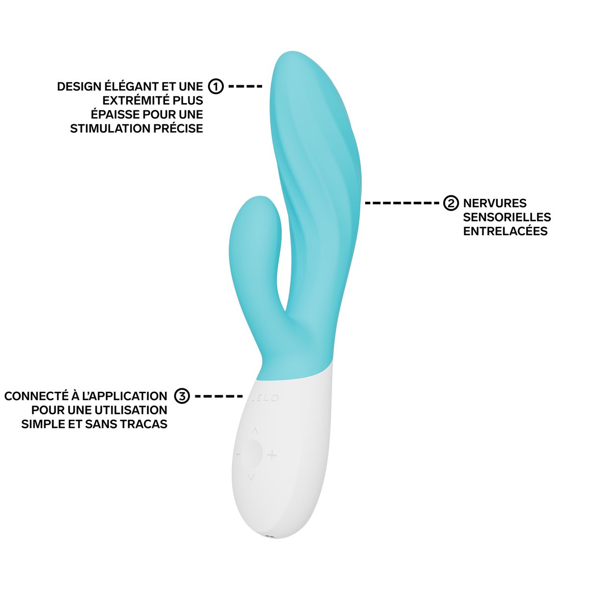 LELO INA Twist Stimulateur Clitoridien Point G Vibromasseur Double Action, Lavander aqua, LELO