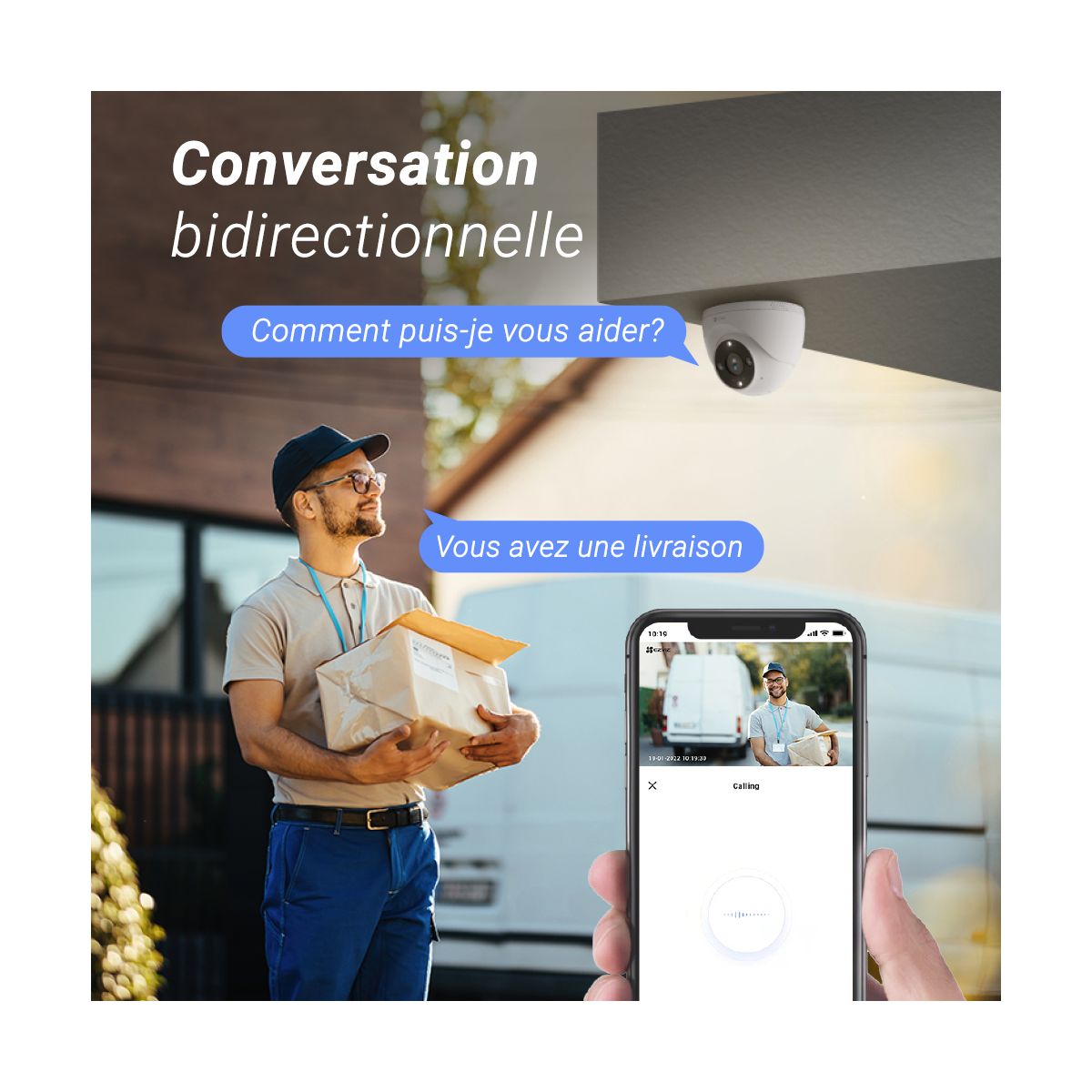 Caméra de surveillance Wifi H4 2K Dôme couleur unique, EZVIZ