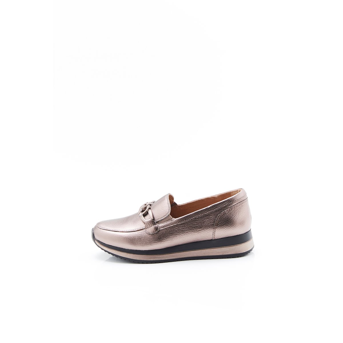 Moccasins Amortyl avec chaînette gris coloris bronze, DAMART