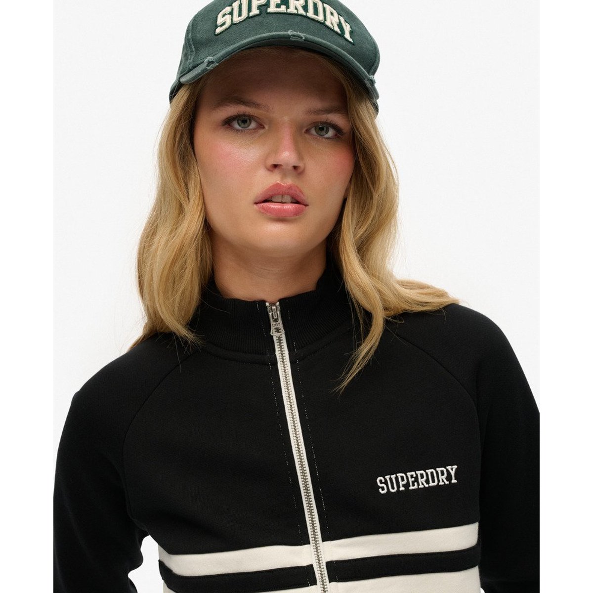 Athletic Essentials Sweat Zippé noir, SUPERDRY