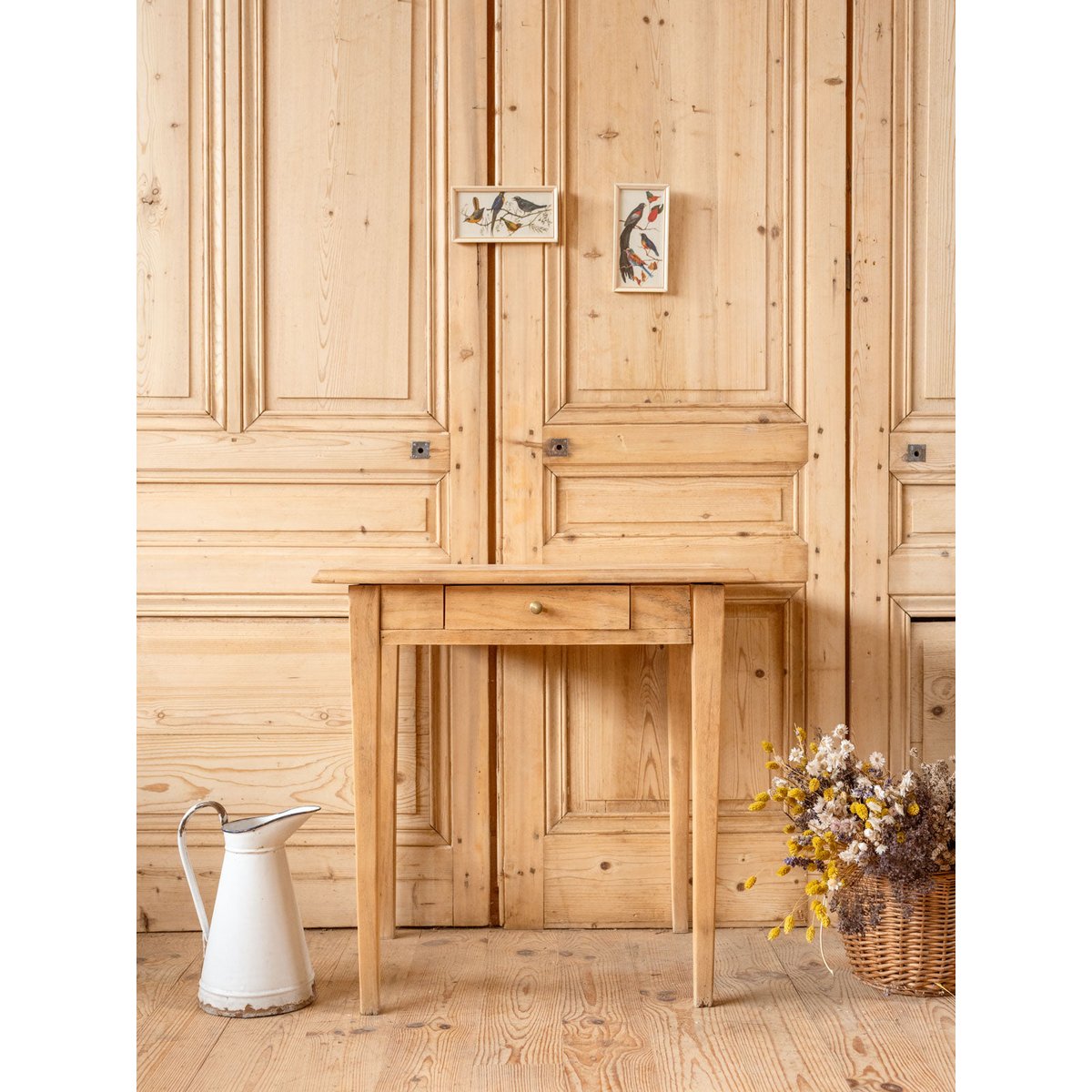 Table d'appoint en bois Francine N°1435 - Bon état bois clair, DEBONGOUT
