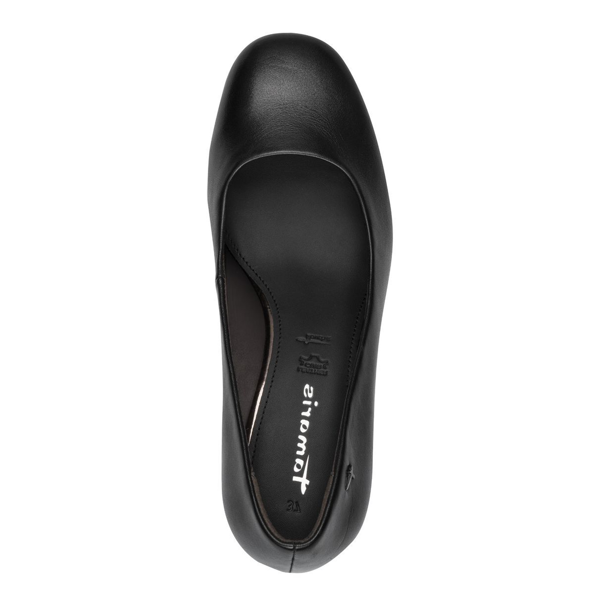 Escarpin en cuir noir, TAMARIS