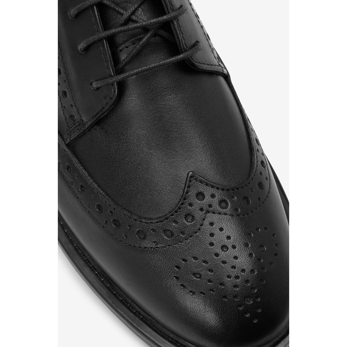 Chaussures Richelieu En Cuir À Lacets noir, NEXT