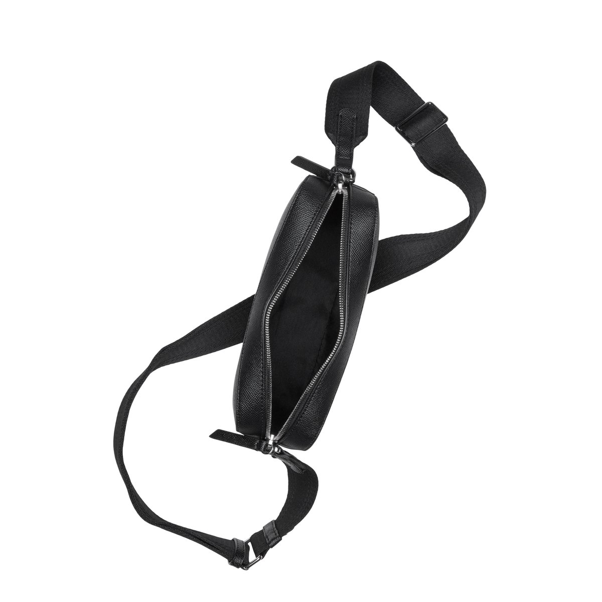 Sac à bandoulière modèle Villar small fabriqué à partir d'un substitut de cuir en polyester recyclé noir, MARC O'POLO