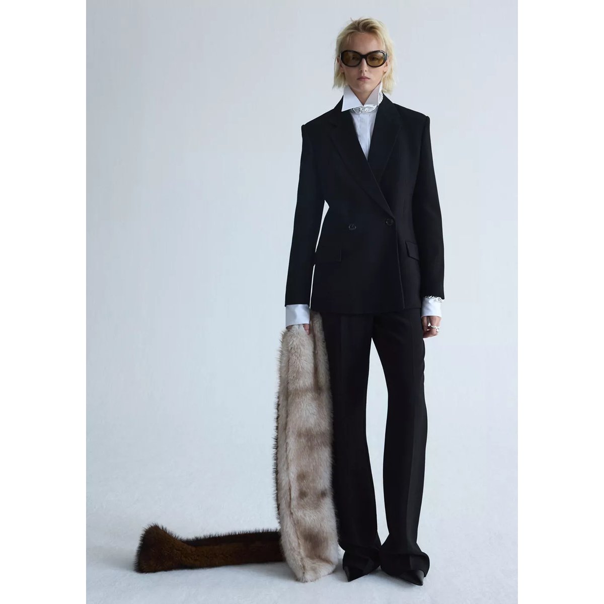 Pantalon droit costume noir, MANGO