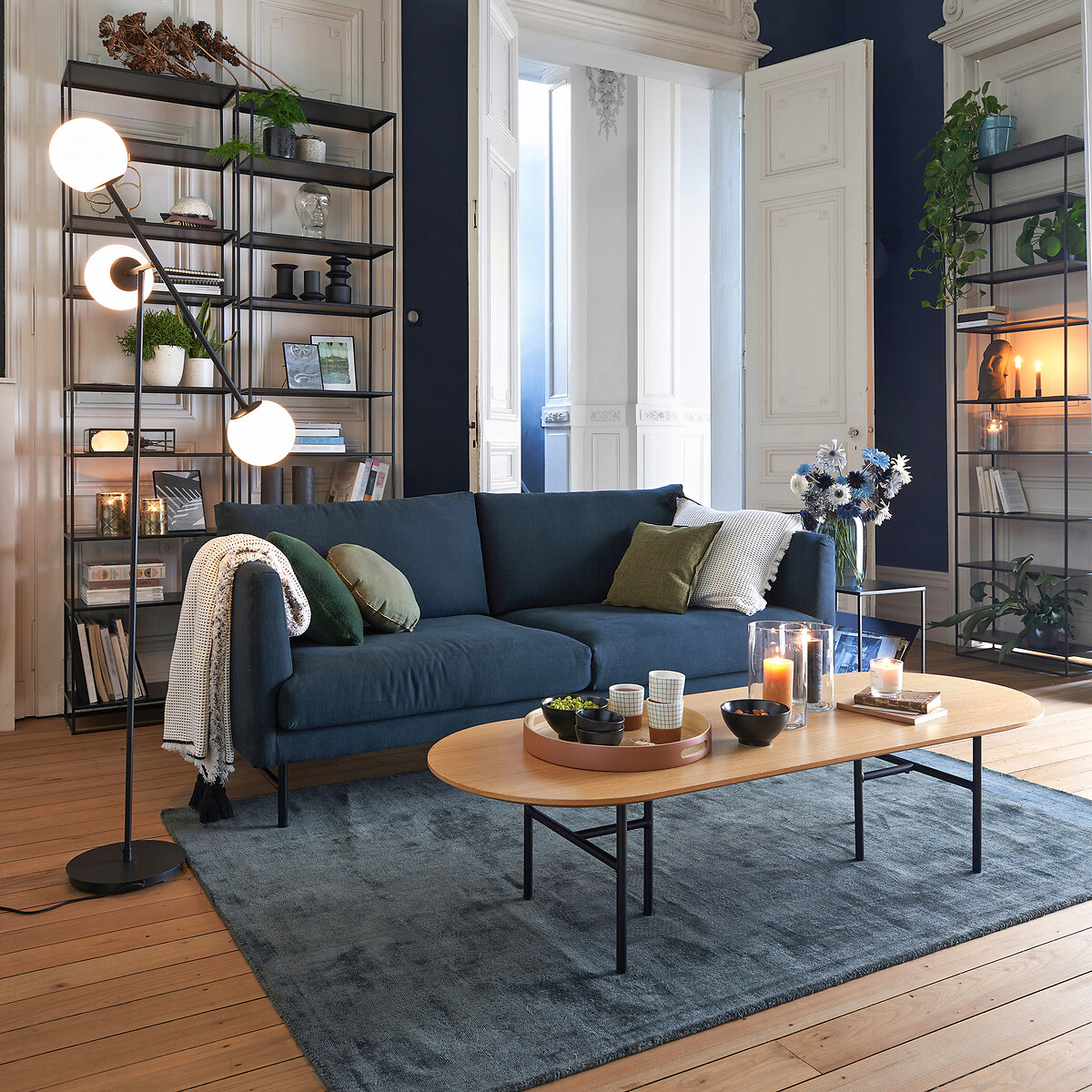 Libreria alta, acciaio, altezza 240 cm, MIVA nero , LA REDOUTE INTERIEURS
