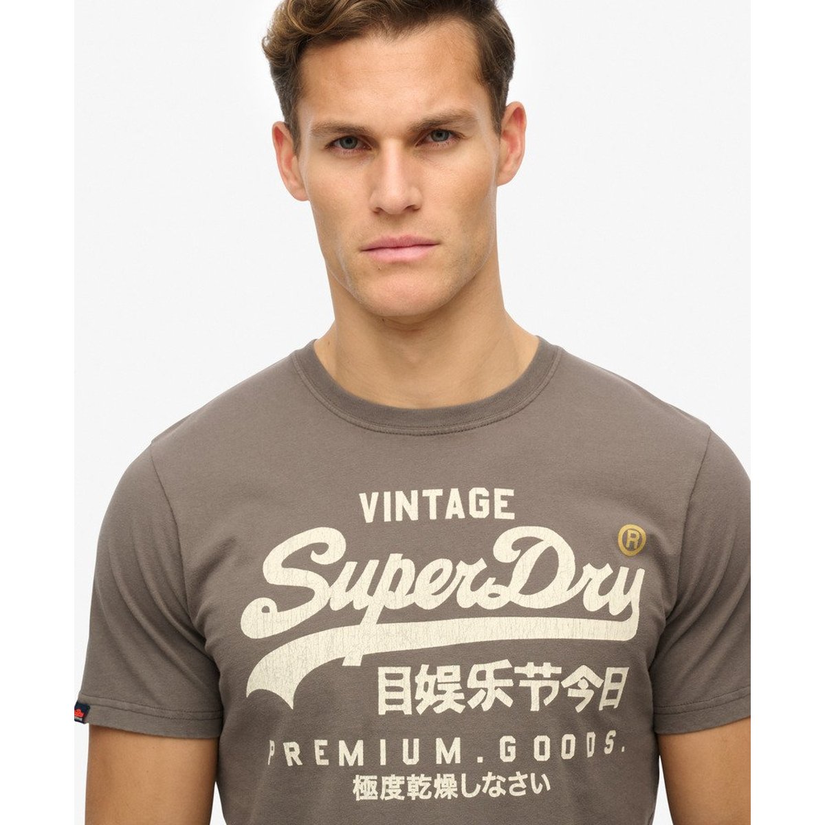T-shirt décontracté Vintage Logo Workwear noir vintage, SUPERDRY