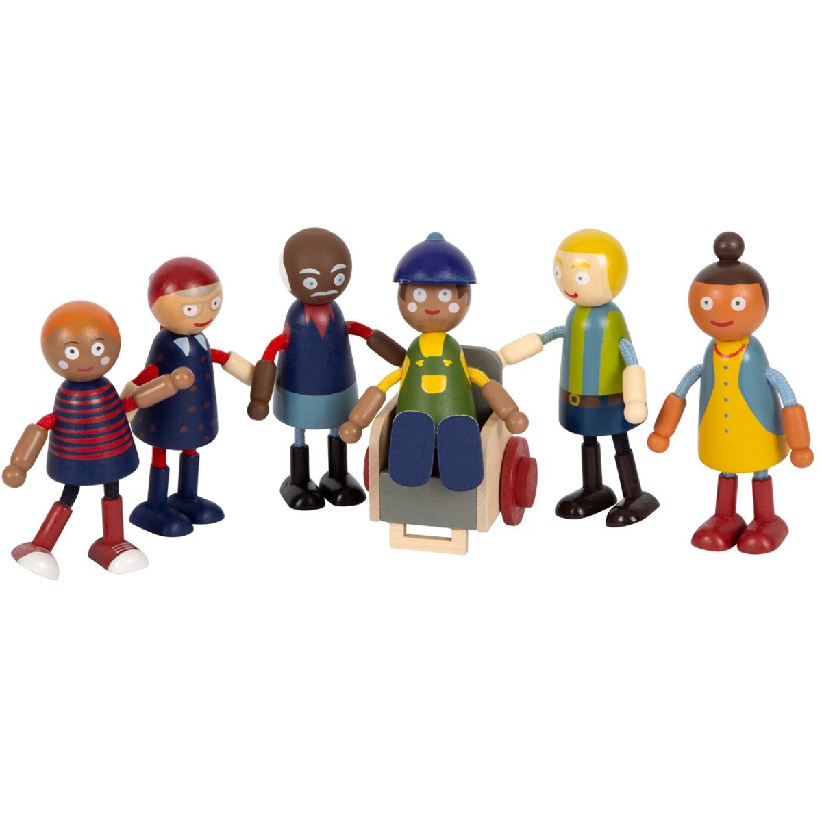 Famille de poupées avec fauteuil roulant beige, SMALL FOOT COMPANY