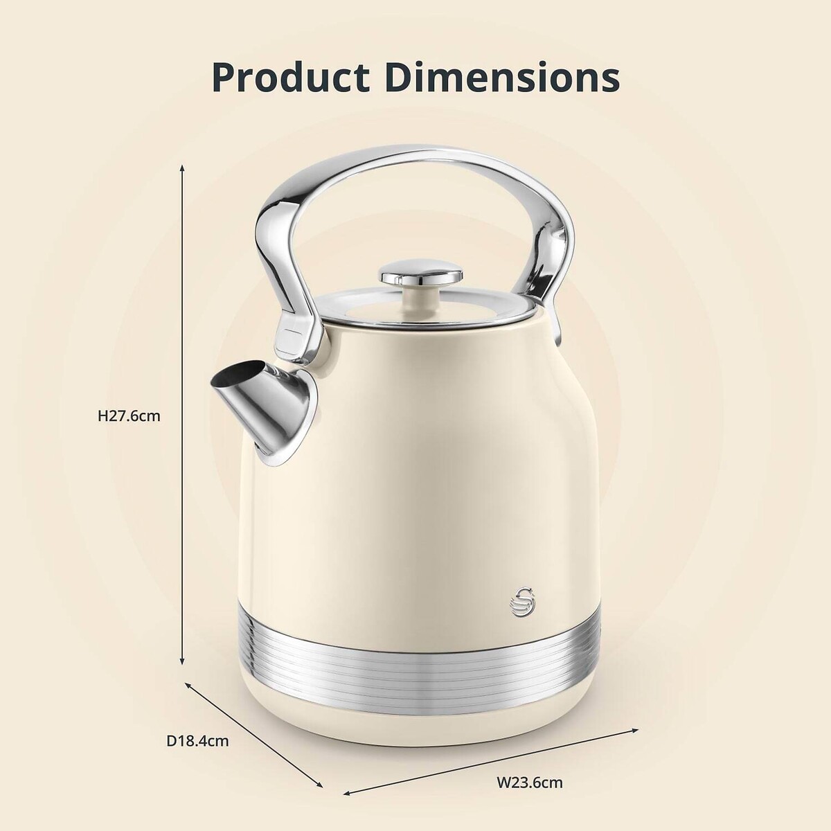 RetroRevive 1.7L Traditional kettle cream, SWAN