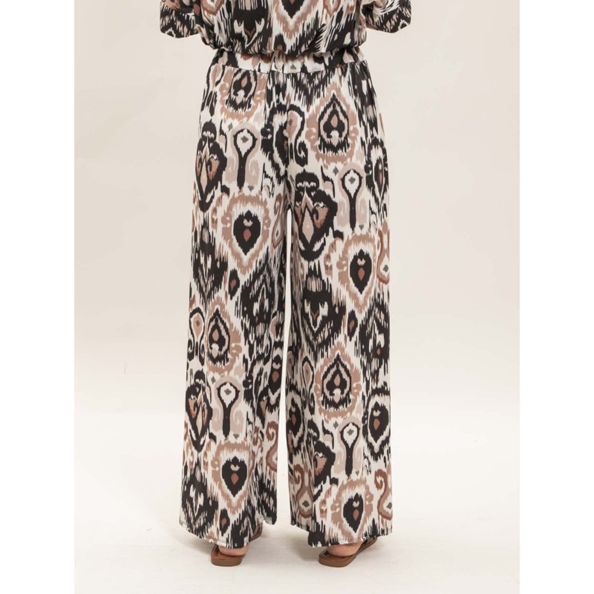 Pantalon Fluide Motifs Etonia noir, DONA LISA