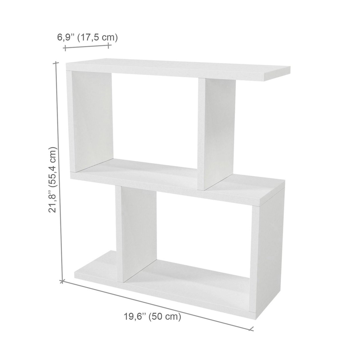 Bout de canapé blanc design avec étagères MARFA blanc, PIER IMPORT