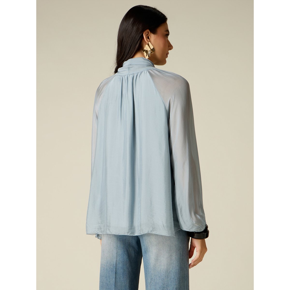Blouse avec nœud light - blue, OLTRE