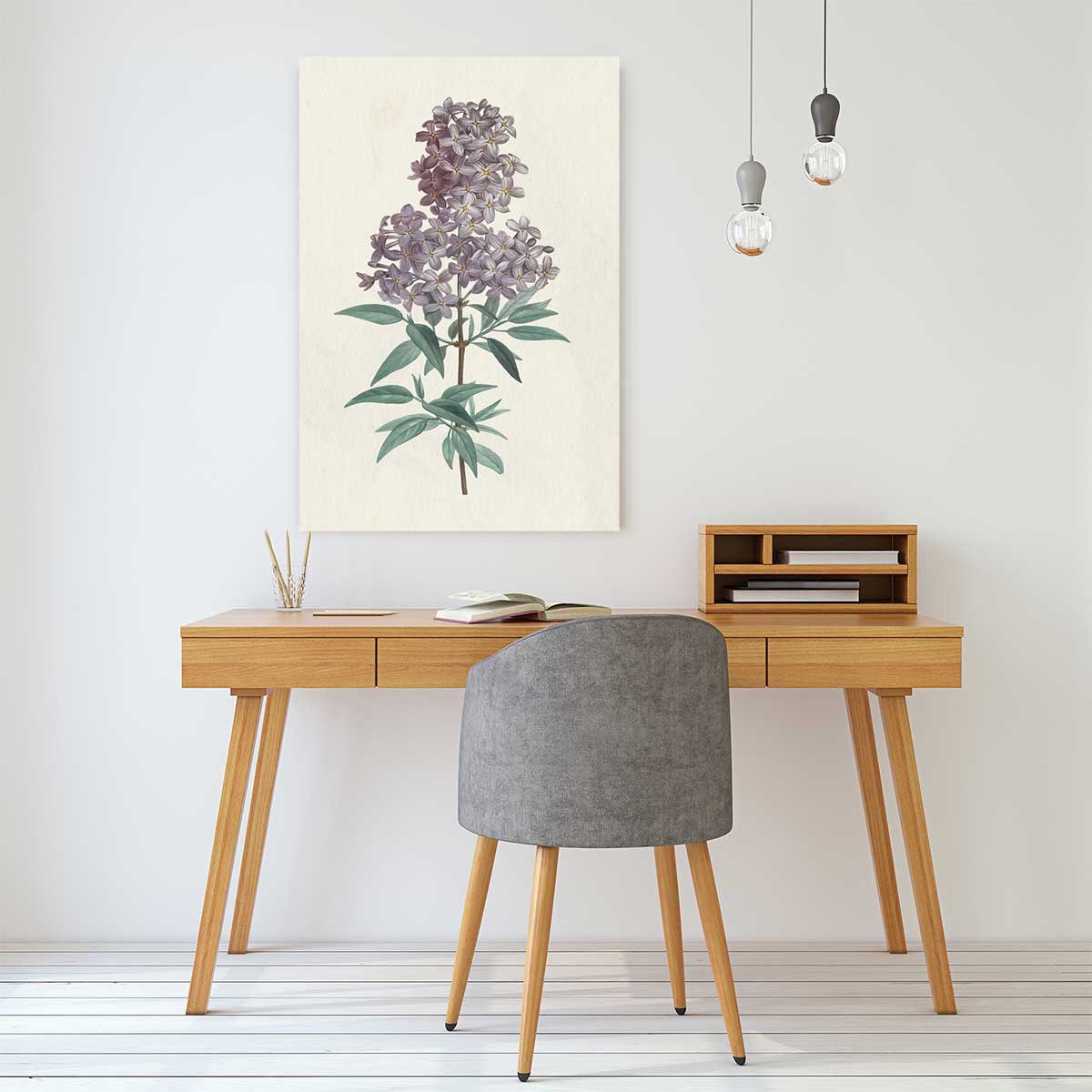Tableau fleurs Gravure de Lilas vintage tableau alu dibond, HEXOA