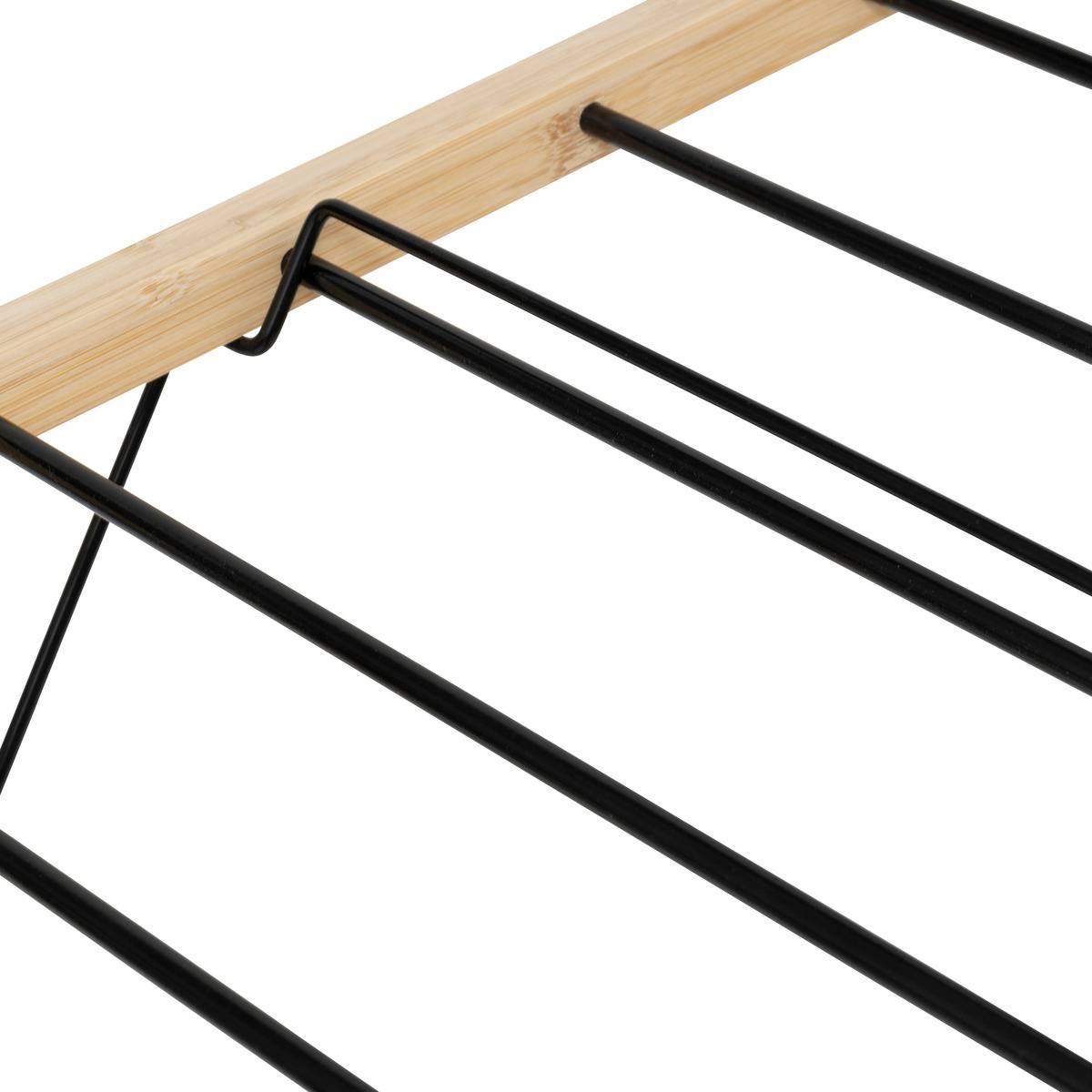 Étendoir à linge pont pliant 13m en bois BLACK BAMBOO noir, 5FIVE SIMPLY SMART