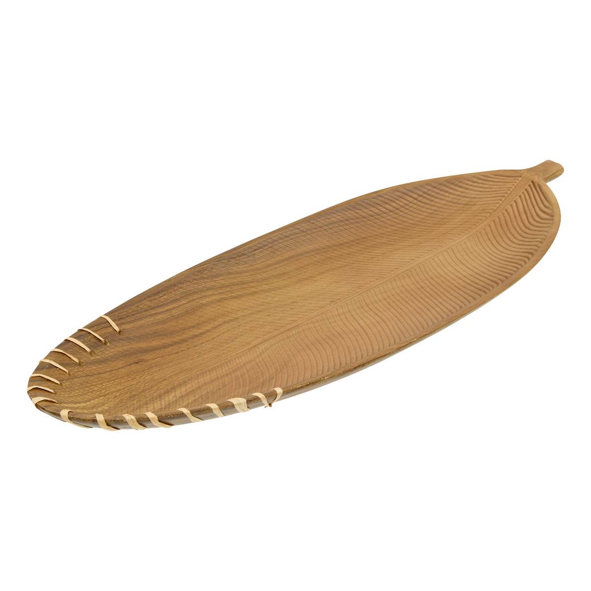 Vide-poche en bois forme feuille L49.5cm AVI marron, ATMOSPHERA