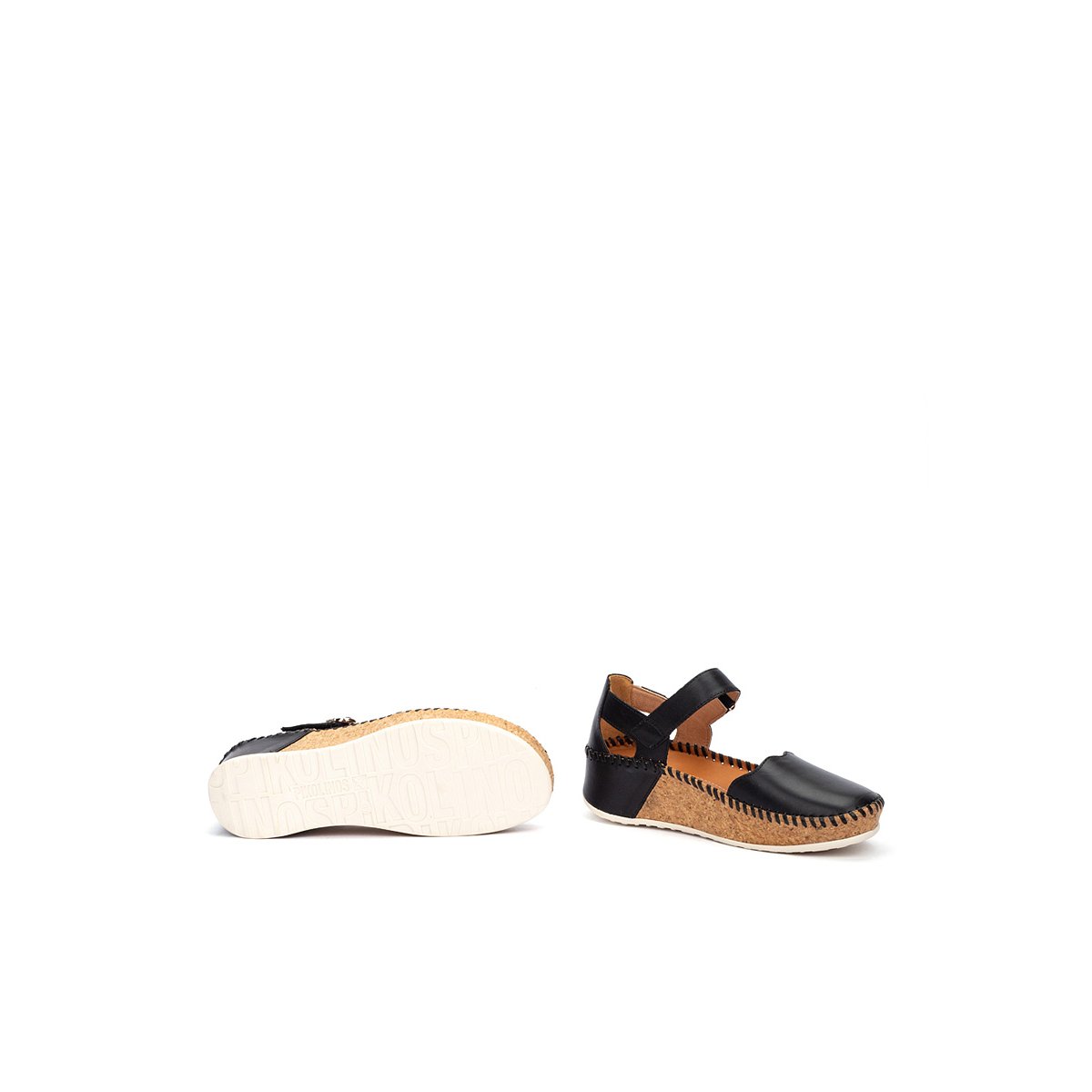 Chaussure semi-ouverts cuir Marina black, PIKOLINOS