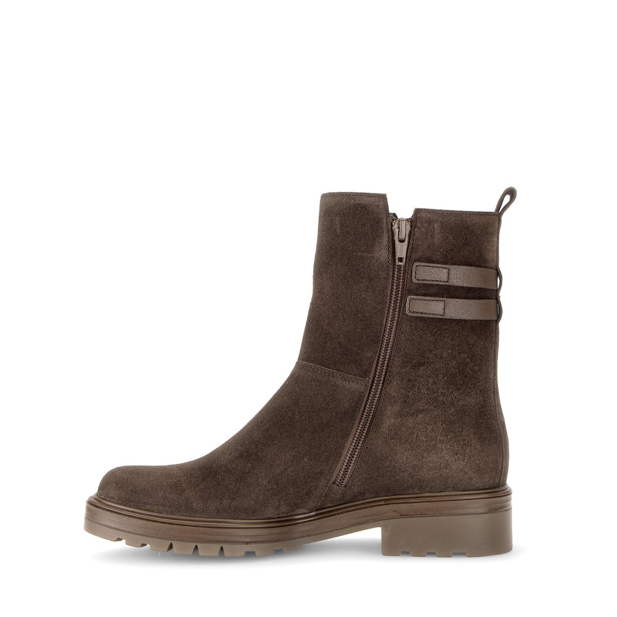 Bottines en cuir à talon décroché marron, GABOR