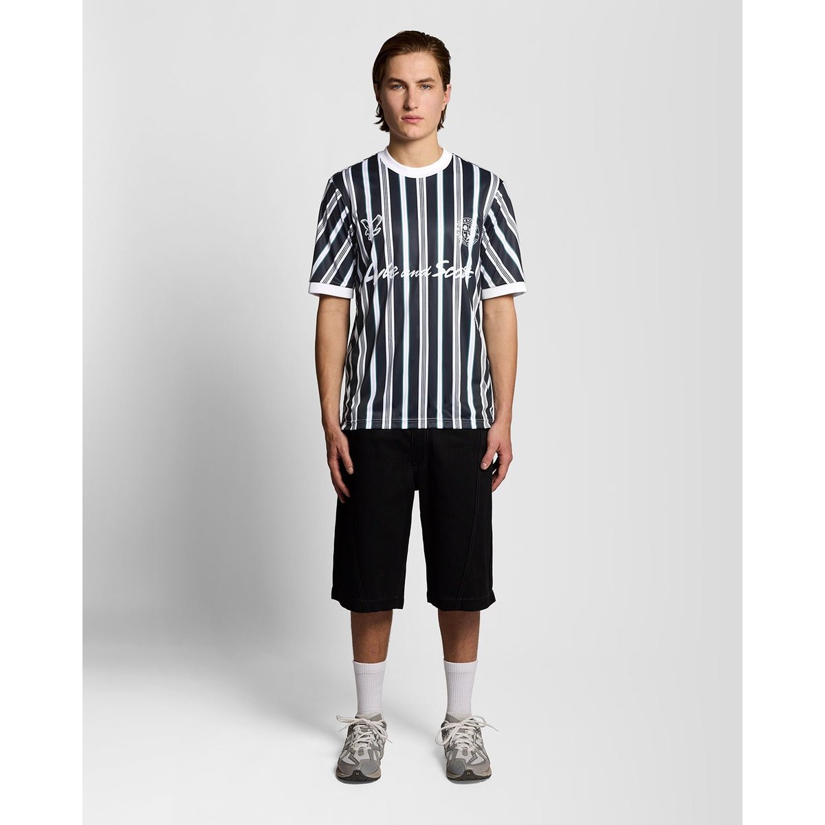 Maillot de football Prep à rayures bleu foncé marine, LYLE & SCOTT