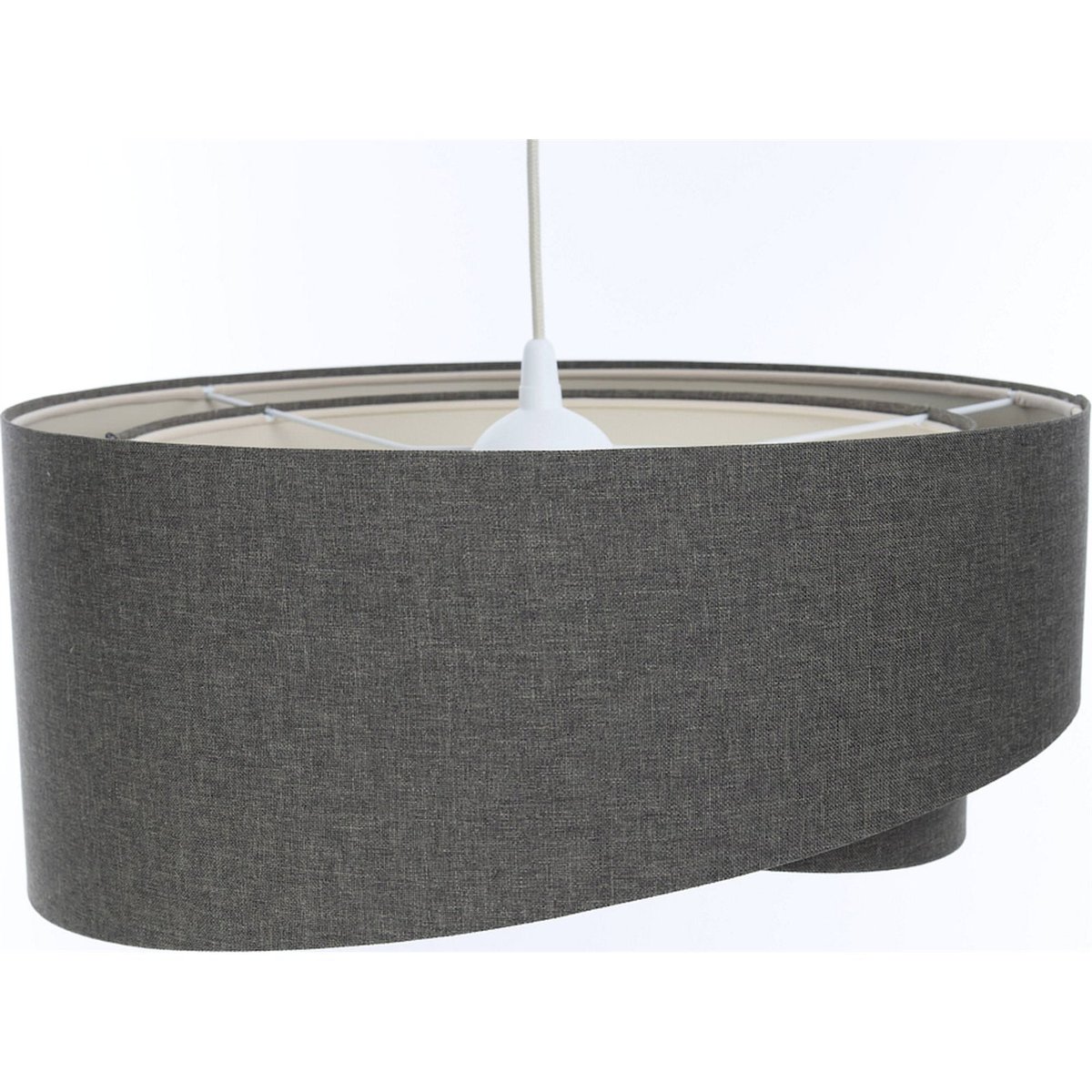 Suspension en tissu rond Boho beige crème en tissu structuré, BPS KONCEPT