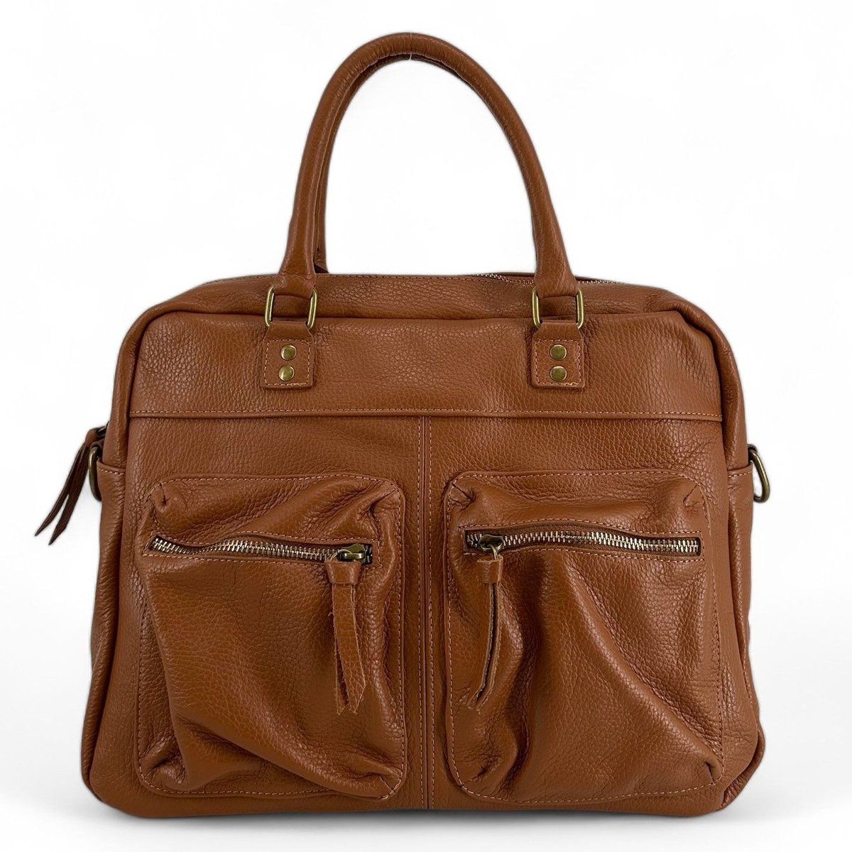 Sac à main en cuir grainé MOSCOU cognac, OH MY BAG