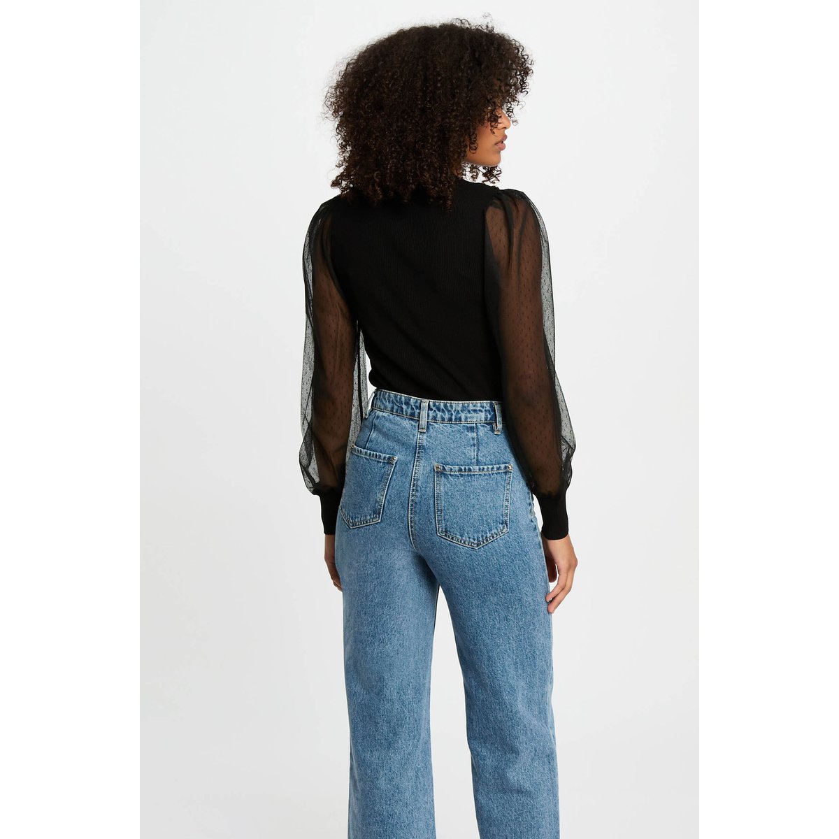 Pull col montant noir, MORGAN