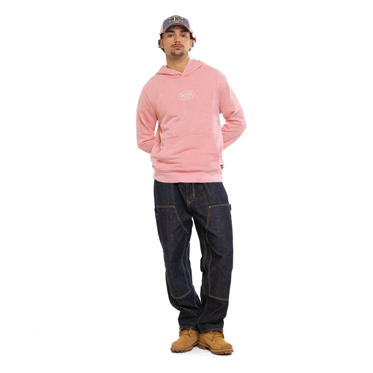 Hoodie coton MATTIA rose clair/blanc, VON DUTCH