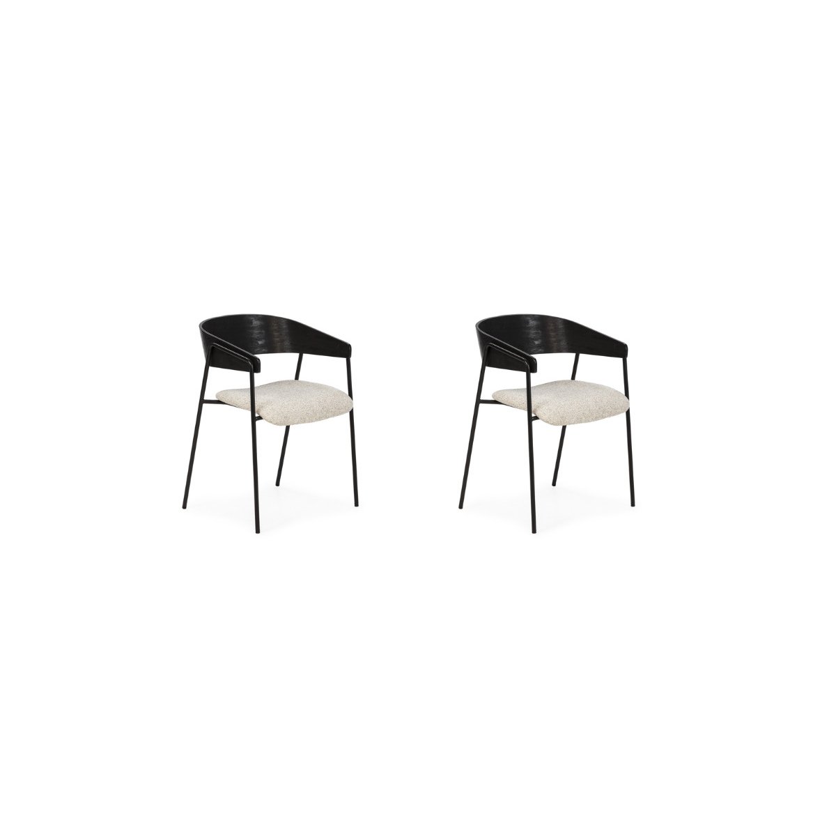 Chaise tissu texturé, SOREN noir, BOBOCHIC