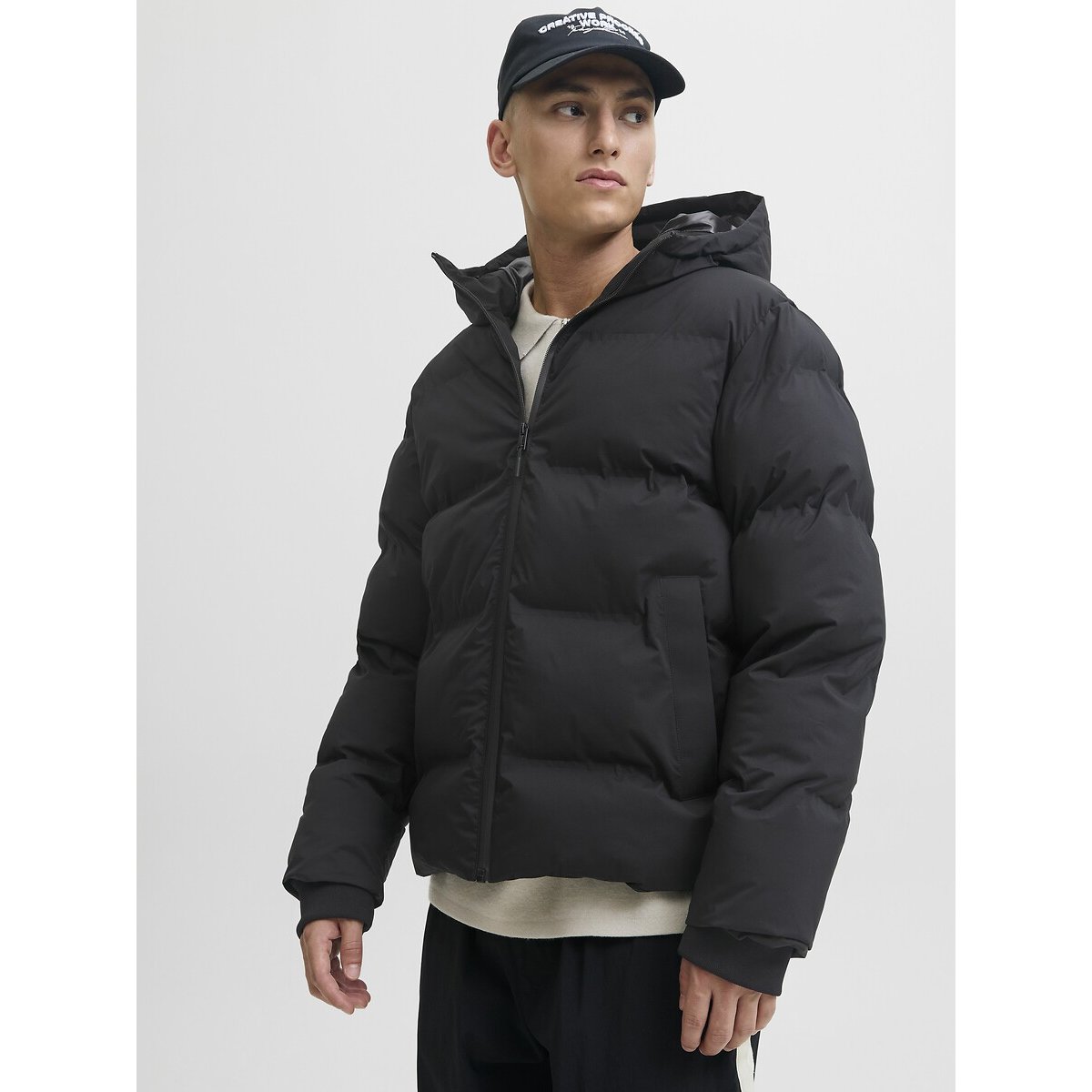 Doudoune à capuche noir, JACK & JONES