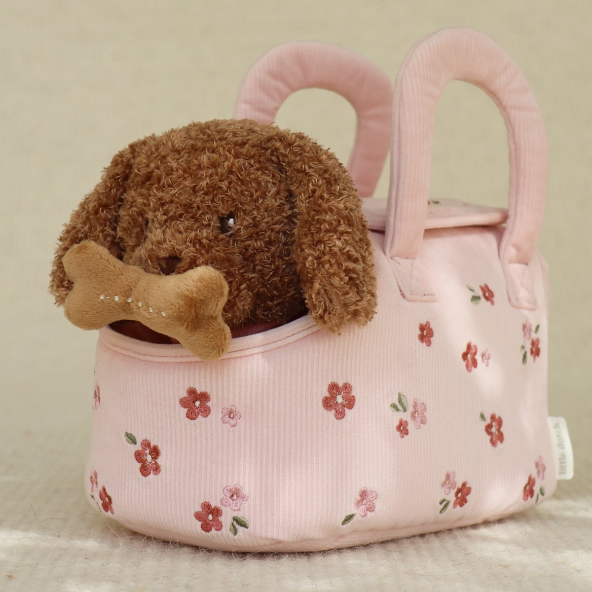 Peluche rose, marron, vert, LITTLE DUTCH