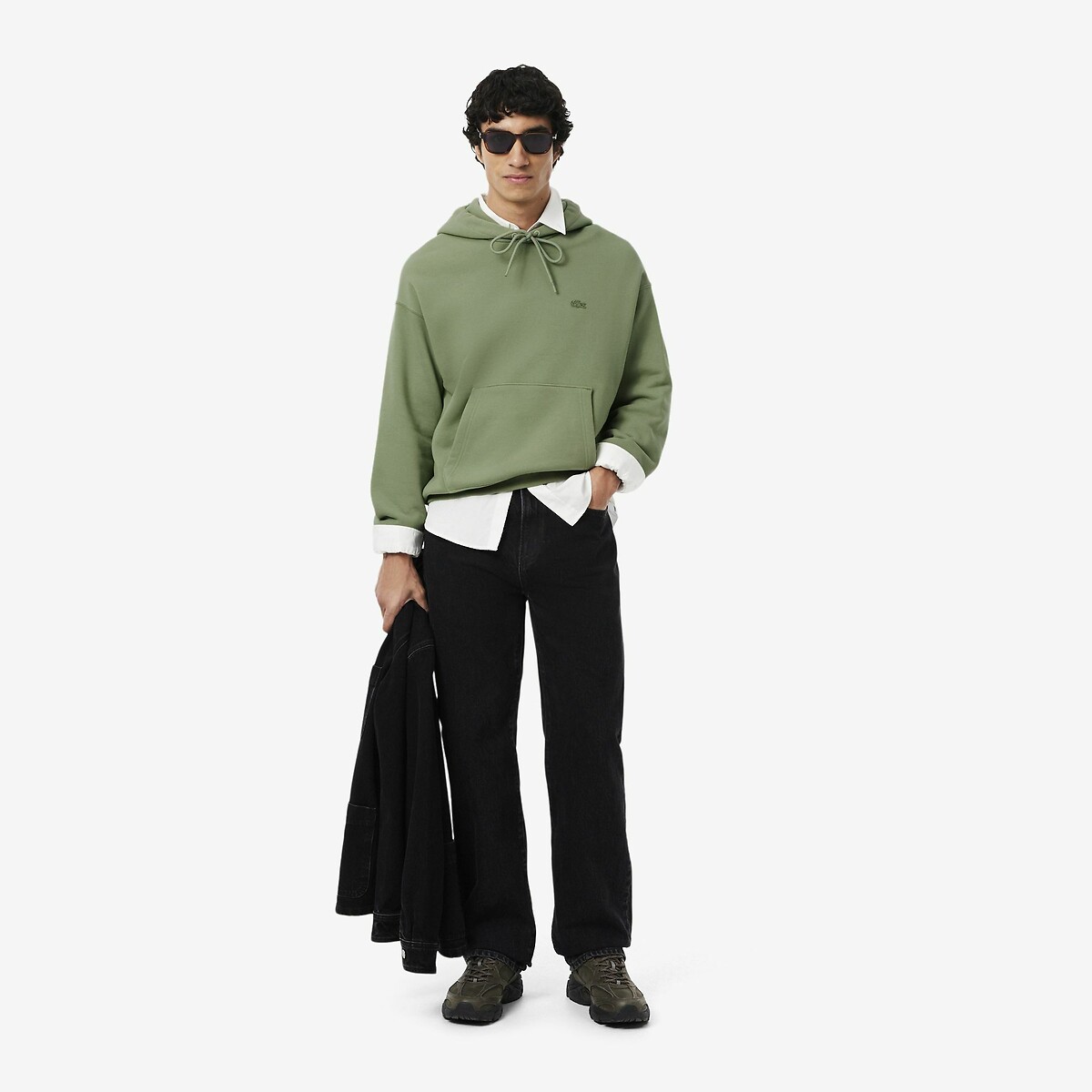 Felpa con cappuccio e logo ton sur ton timo, LACOSTE