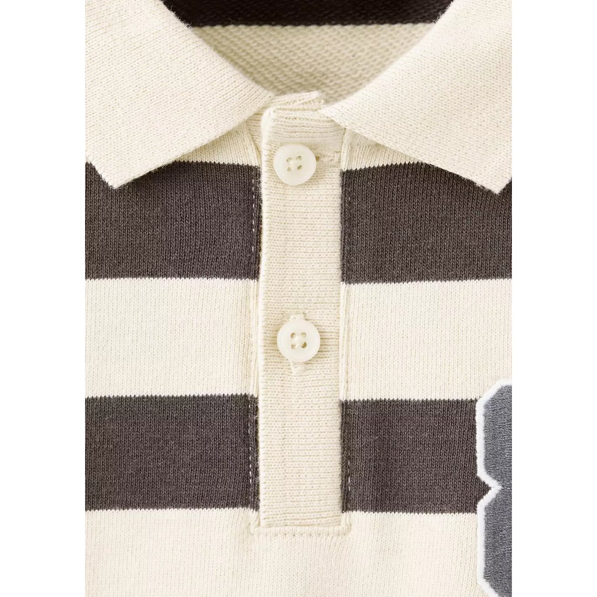 Sweat-shirt polo rayures chocolat, MANGO BABY