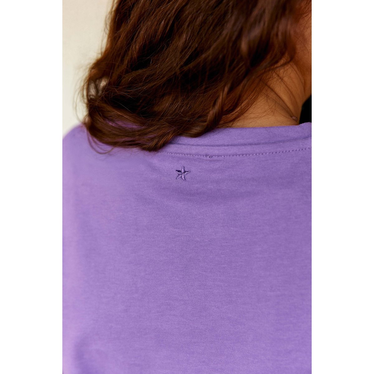 T-shirt manches courtes col rond uni TAMALA 46-violet, LA PETITE ETOILE