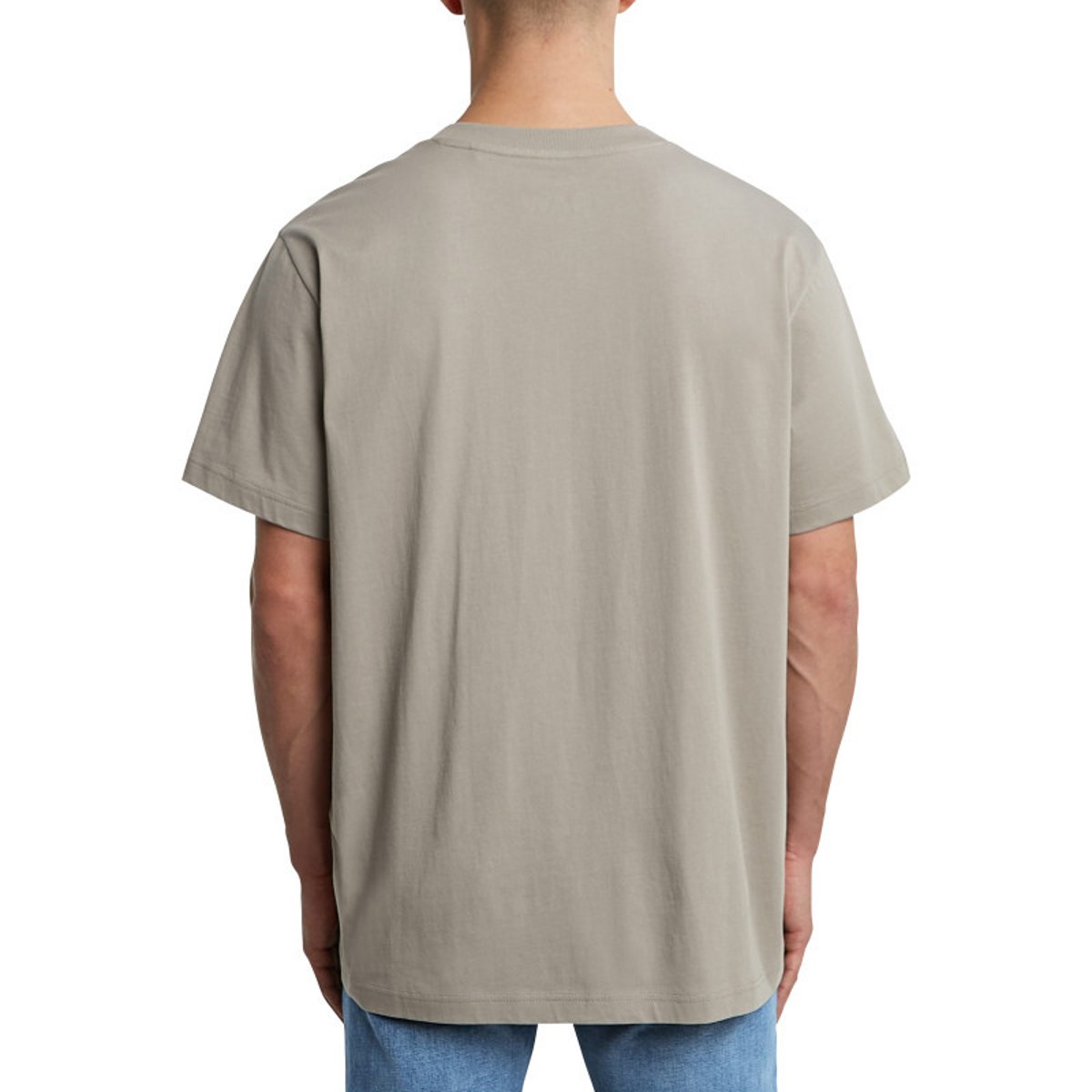T-shirt en coton noir uni avec un col rond et un patch d'authenticité gris, G-Star RAW