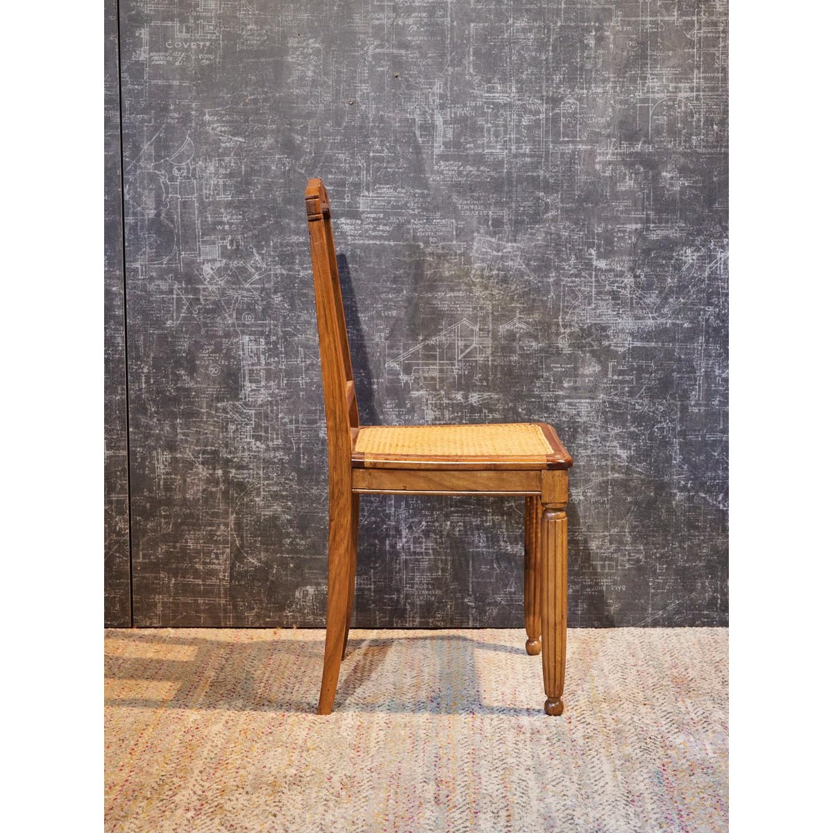 Paire de chaises Art déco en cannage Claude N°1609 - Bon état bois clair, DEBONGOUT