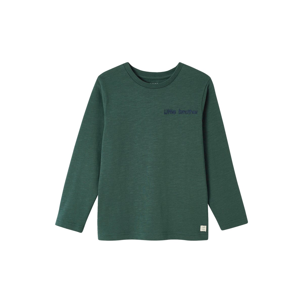 T-shirt couleur manches longues vert sapin, VERTBAUDET