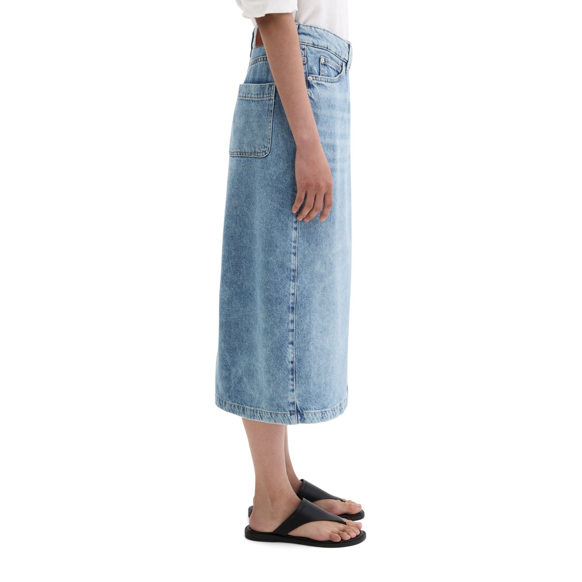 Jupe en jean X-Front A-Shape en mélange de lyocell, de lin et de coton nleu clair, MARC O'POLO
