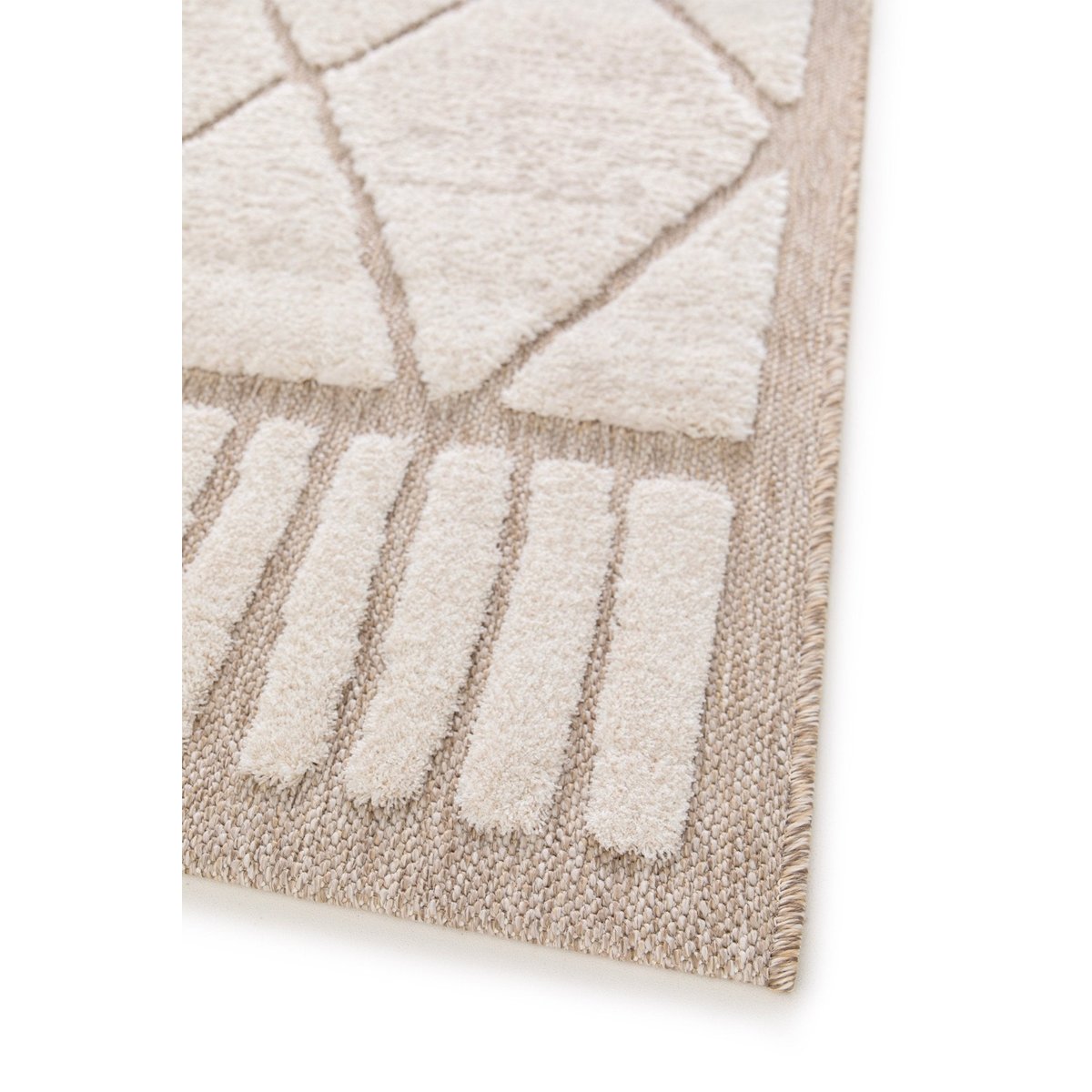 Tapis design inspiration ethnique effet relief ALBA beige sable, AFK LIVING