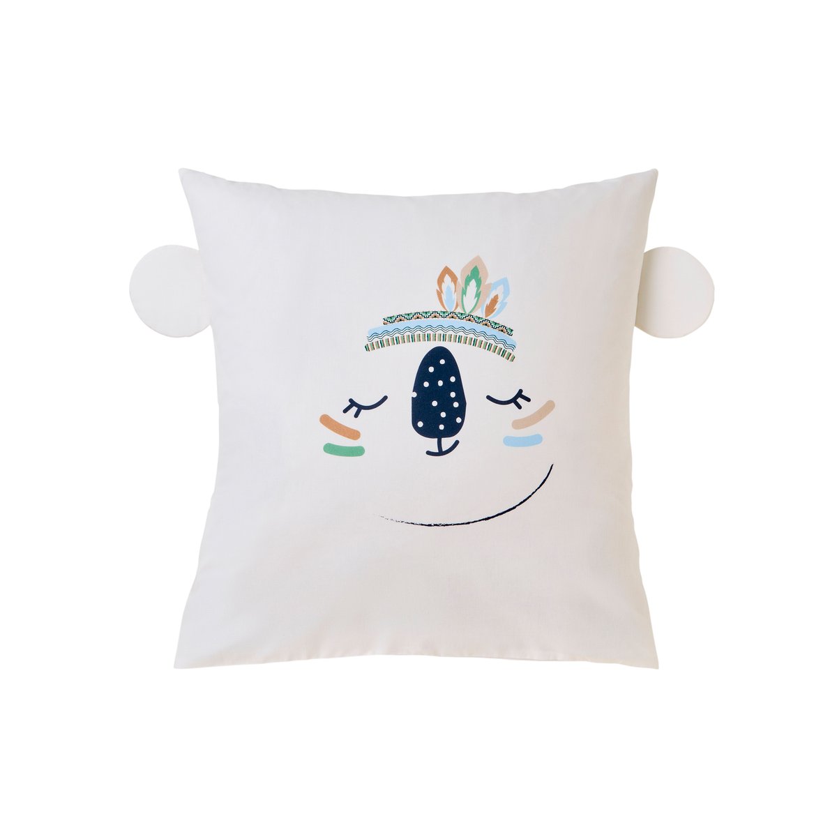 Taie d'oreiller coton MINIFUL bleu ciel, CARRE BLANC