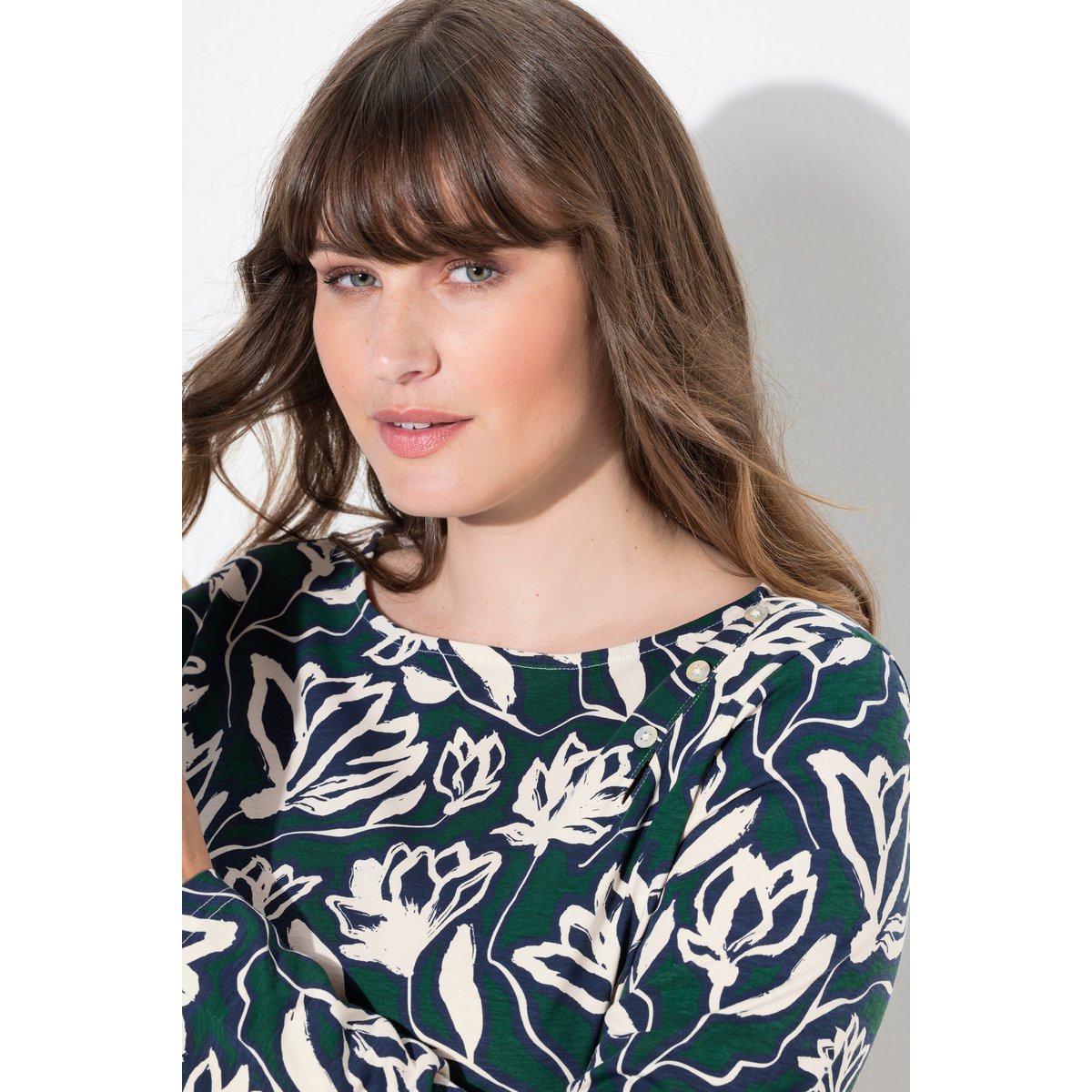 T-shirt en coton bio vert émeraude, ULLA POPKEN