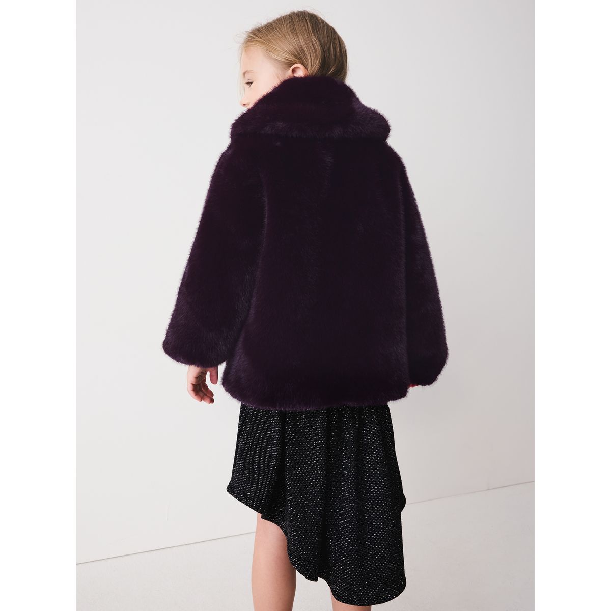 Manteau en imitation fourrure violet foncé, NEXT