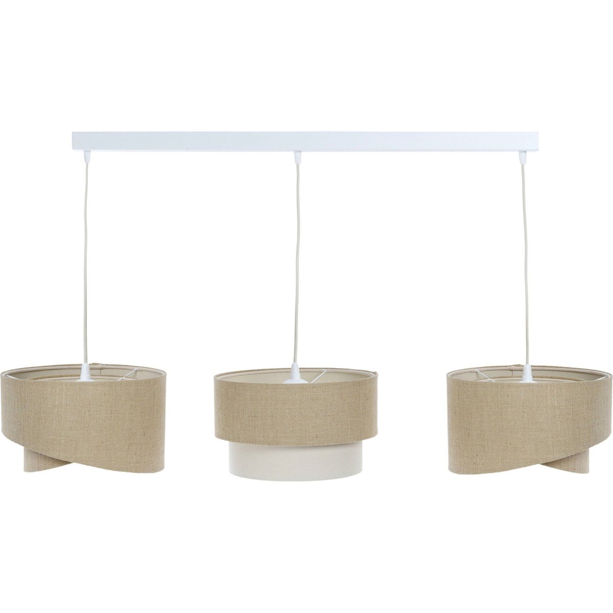 Suspension rectangulaire en jute et lin, BOHO beige naturel jute et lin, BPS KONCEPT