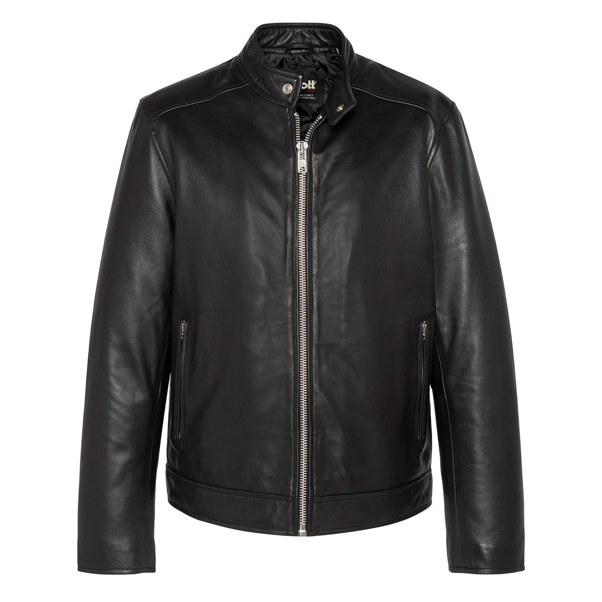 Biker jacket, lambskin leather noir, SCHOTT